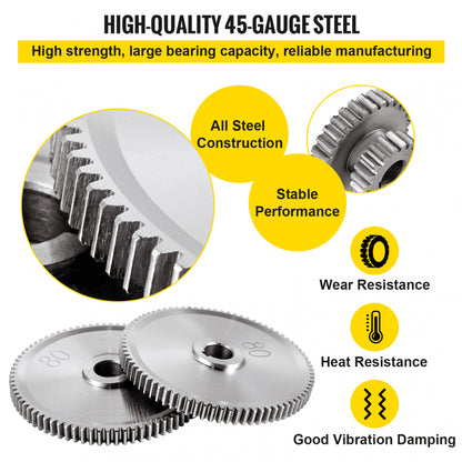 CJ0618 - 18-Piece Steel Micro Lathe Gear Set for Precision Cutting
