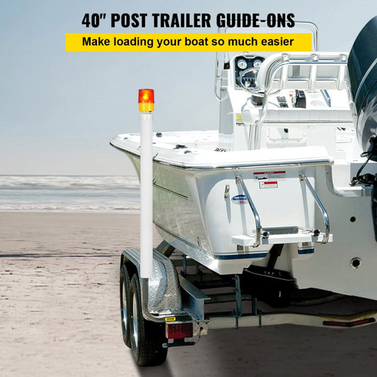 40" Boat Trailer Guide-ons - Durable Guide-on with LED Lights for Safe Loading