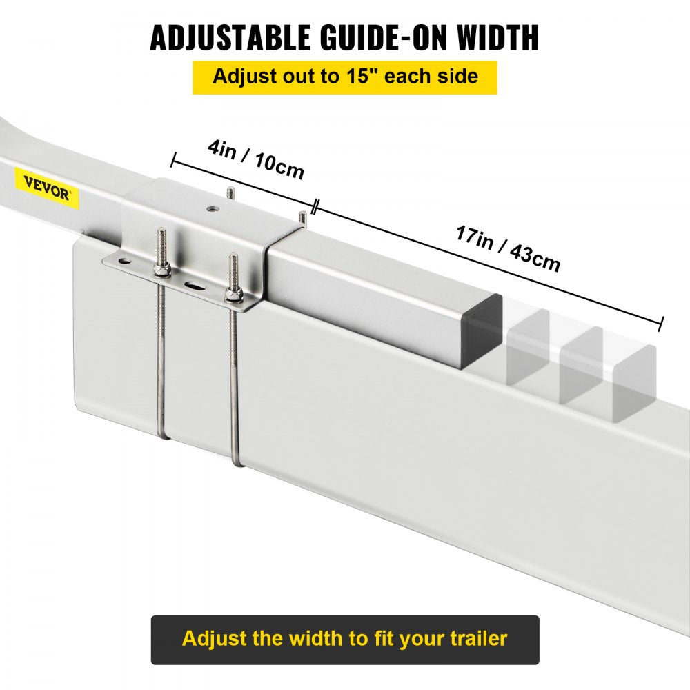 40" Boat Trailer Guide-ons - Durable Guide-on with LED Lights for Safe Loading