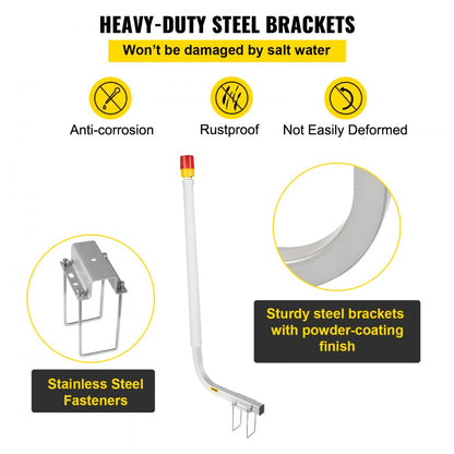 40" Boat Trailer Guide-ons - Durable Guide-on with LED Lights for Safe Loading