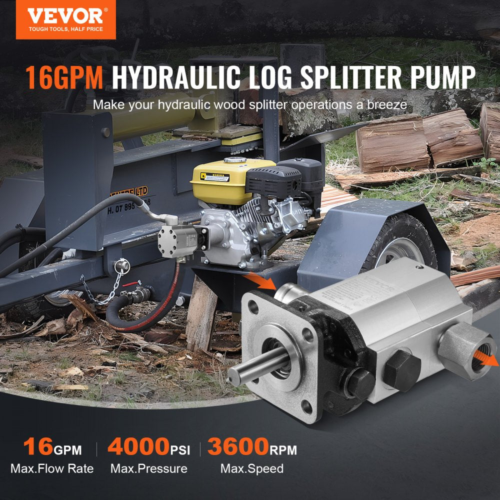 010859226370 - 16 GPM Aluminum Hydraulic Pump for Wood Splitting