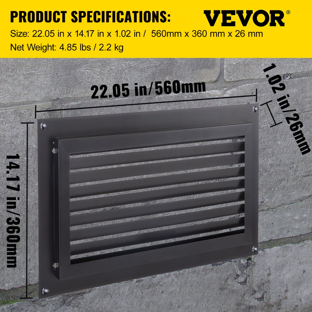 FHTFKGDBY-20''x12'' - Zinc-Coated Crawl Space Flood Vent for Foundations