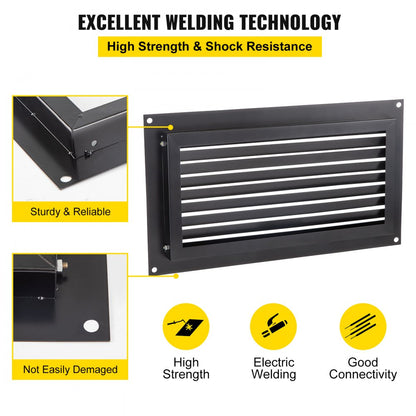 FHTFKGDBY-16''x8'' - Zinc-Coated Flood Vent for Crawl Spaces & Garages