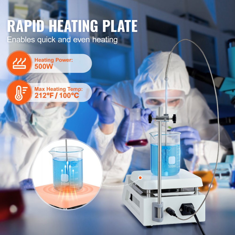 SH-3ABE - VEVOR Hot Plate Stirrer, 2000mL, 500W, 212°F, 2000 RPM