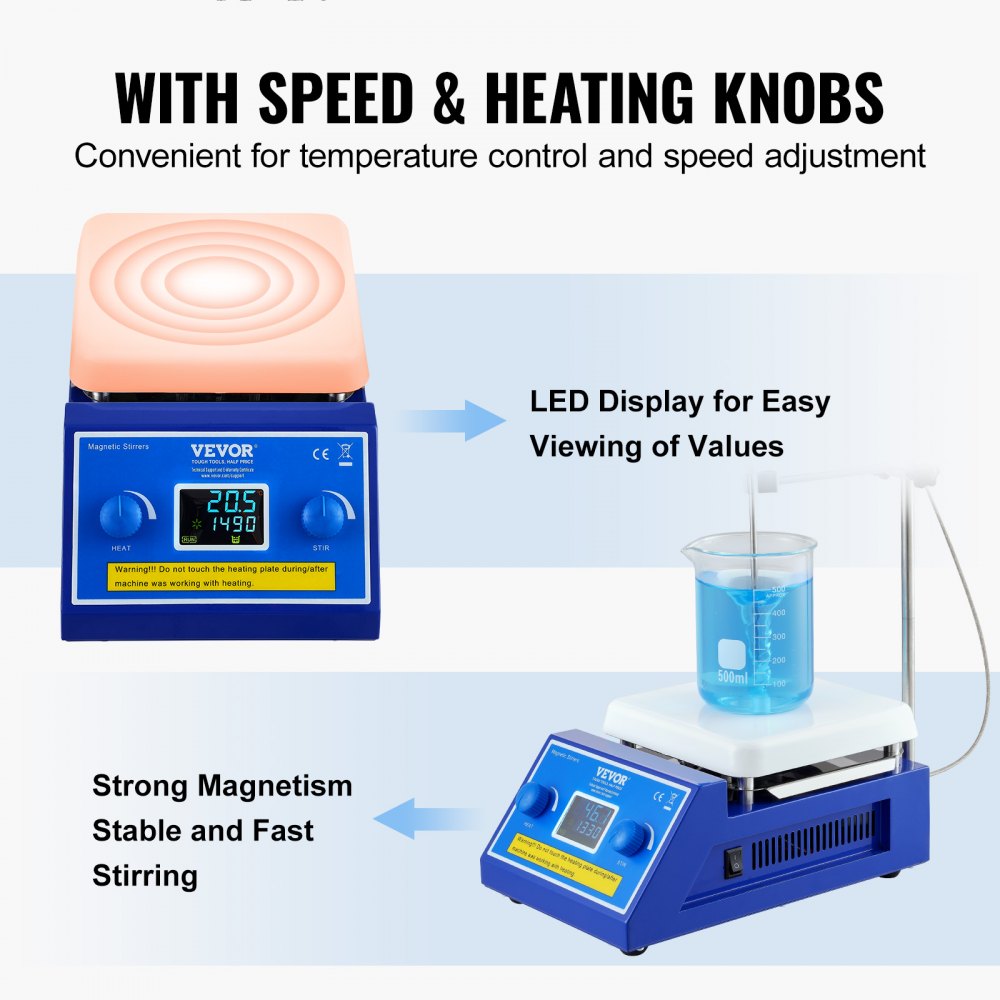 SH-3ABEII - Reliable VEVOR Magnetic Stirrer Hot Plate for Precise Mixing
