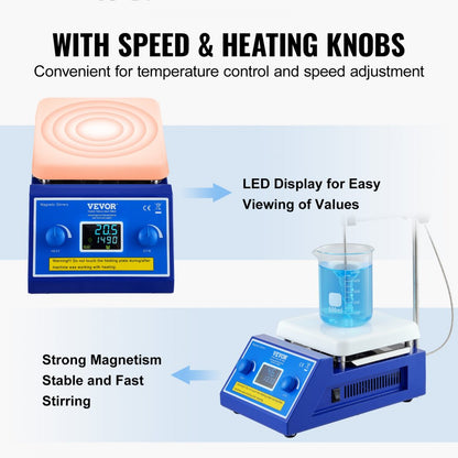 SH-3ABEII - Reliable VEVOR Magnetic Stirrer Hot Plate for Precise Mixing
