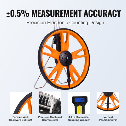 QLDZ08-1 - VEVOR 12.5" Measuring Wheel, Telescoping Handle 27.95"-40.94"