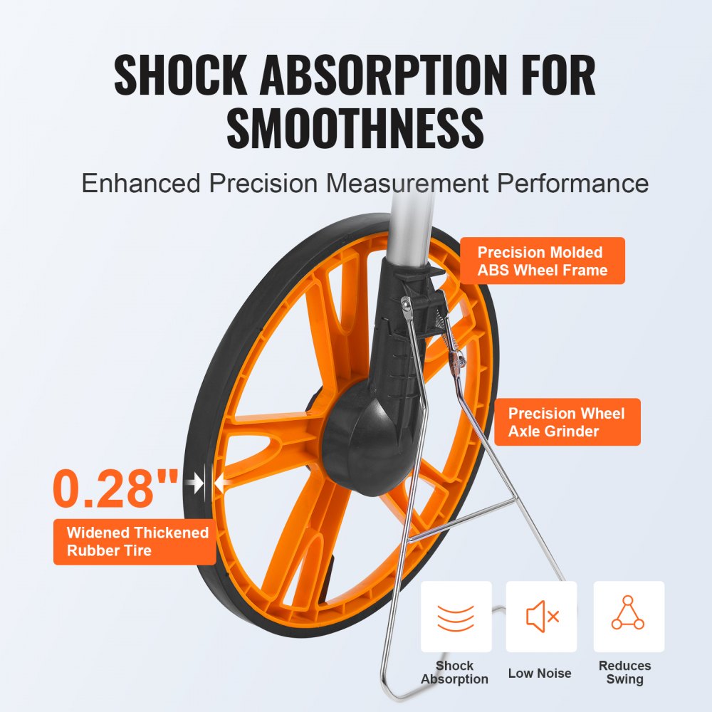 QLDZ08-1 - VEVOR 12.5" Measuring Wheel, Telescoping Handle 27.95"-40.94"