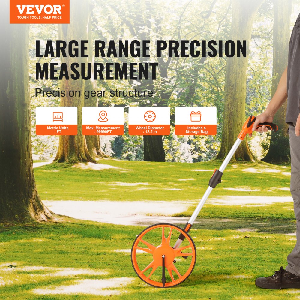 QLDZ10-6 - Lightweight 12.5" Measuring Wheel with Adjustable Handle