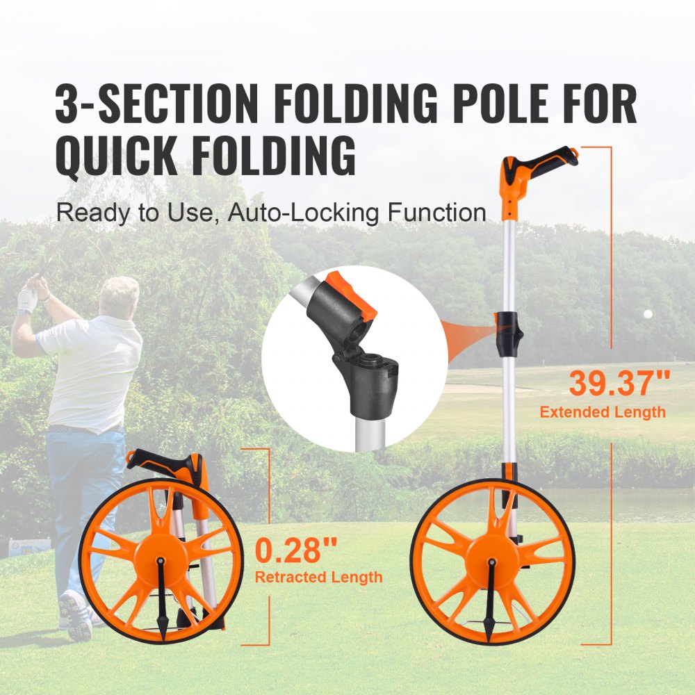 QLDZ10-6 - Lightweight 12.5" Measuring Wheel with Adjustable Handle