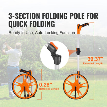 QLDZ10-6 - Lightweight 12.5" Measuring Wheel with Adjustable Handle