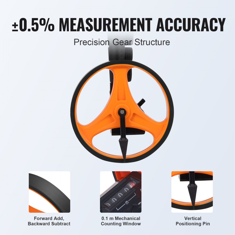 QLDZ16 - Accurate VEVOR Measuring Wheel with 6.3" Diameter for Easy Distance Measurement
