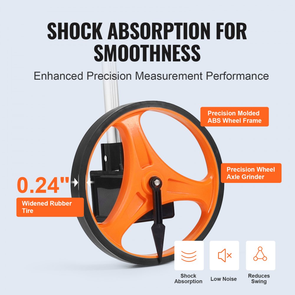 QLDZ16 - Accurate VEVOR Measuring Wheel with 6.3" Diameter for Easy Distance Measurement