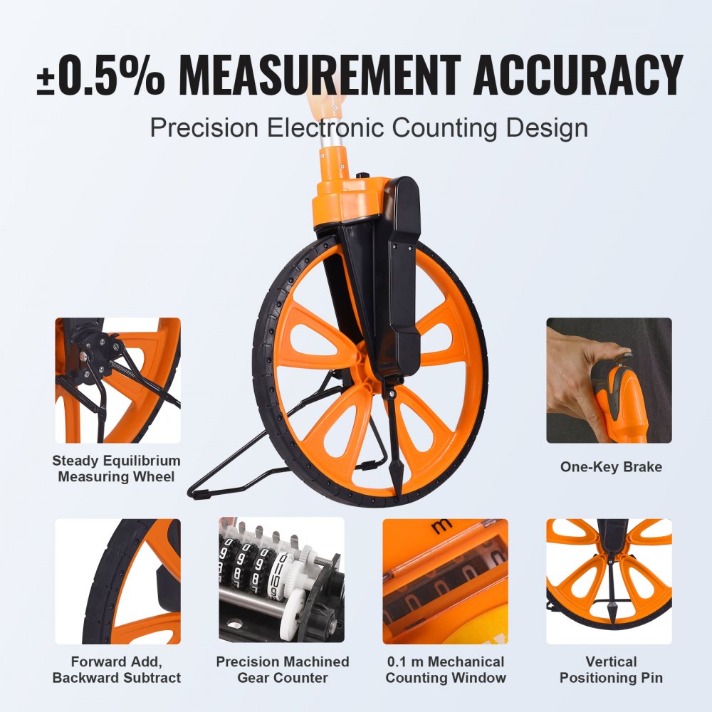 QLDZ09 - Accurate 12.5" Measuring Wheel with Ergonomic Handle and Floating Arrow