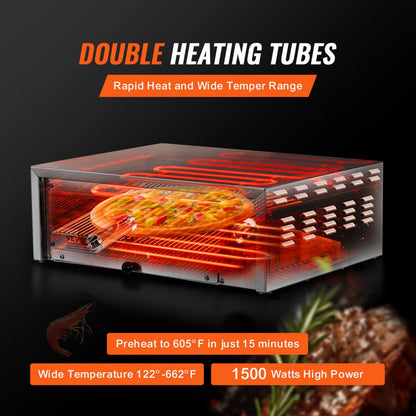 FY-DBS-1 - 12" Stainless Steel Electric Pizza Oven with Precise Temperature Control