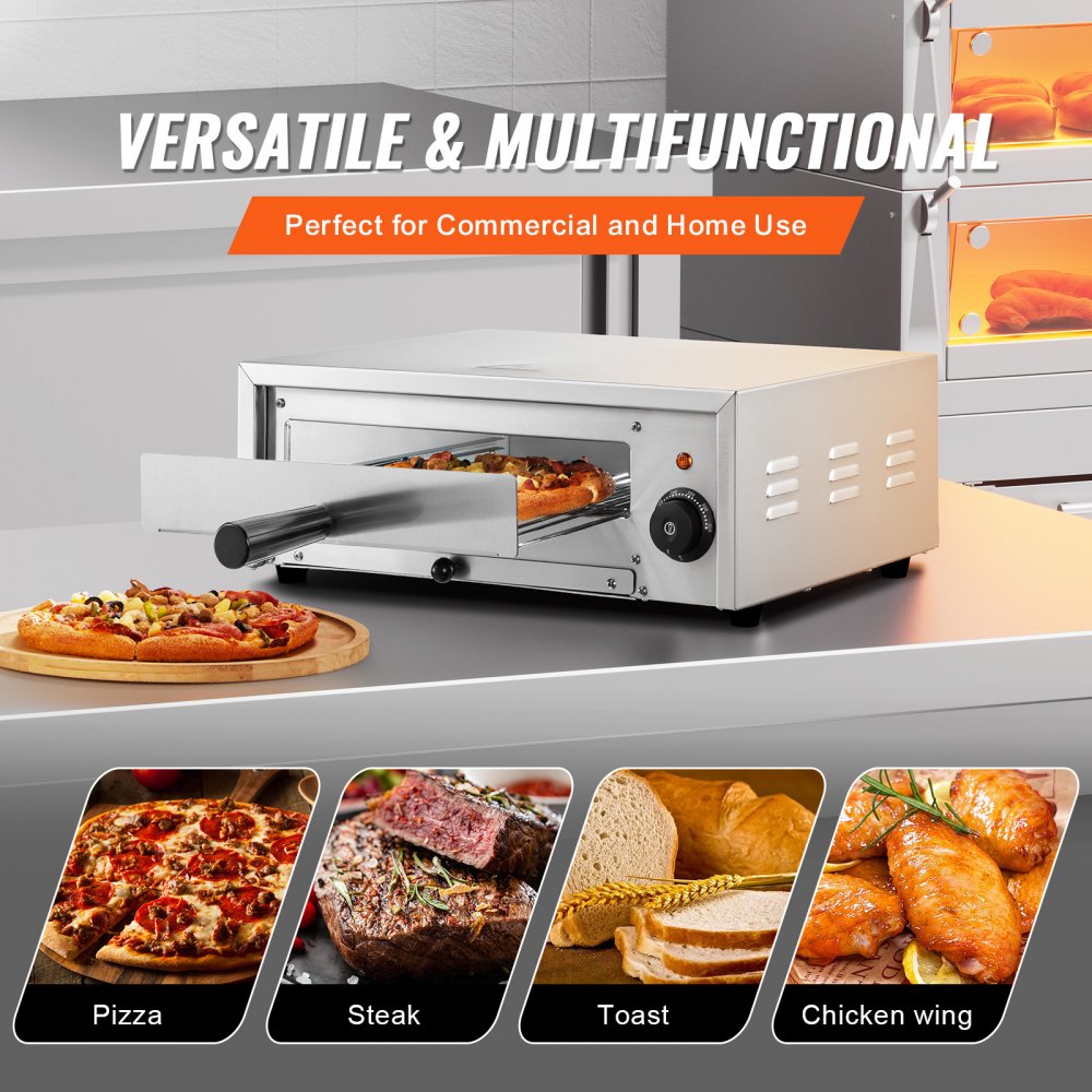 FY-DBS-1 - 12" Stainless Steel Electric Pizza Oven with Precise Temperature Control