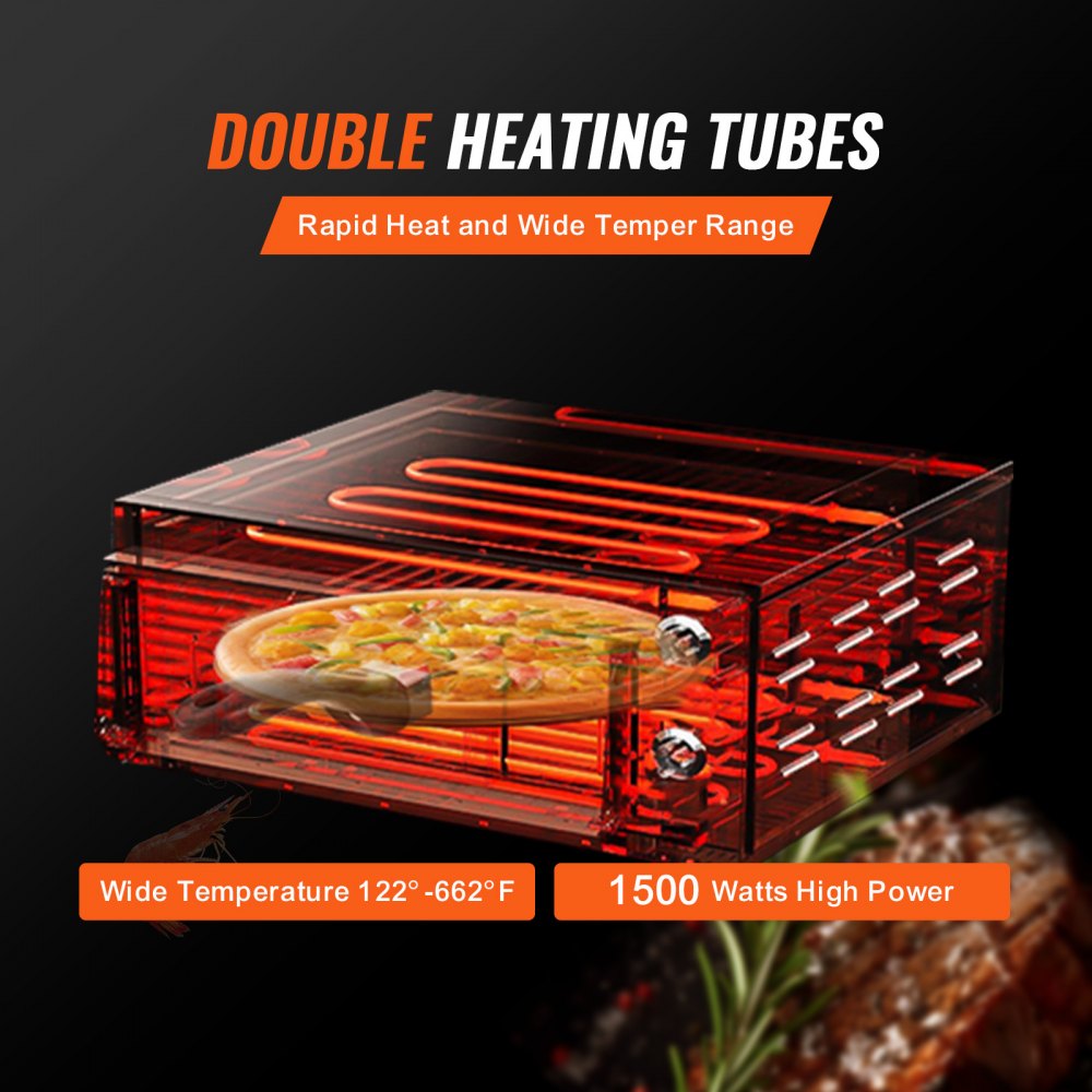 FY-P0-1 - 12" VEVOR Stainless Steel Pizza Oven with Dual Heating Tubes