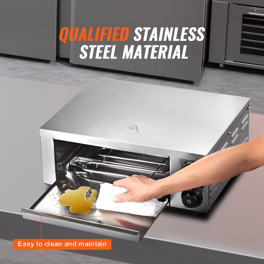 FY-P0-1 - 12" VEVOR Stainless Steel Pizza Oven with Dual Heating Tubes