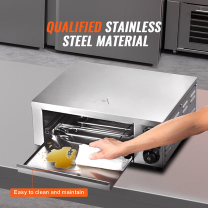 FY-P0-1 - 12" VEVOR Stainless Steel Pizza Oven with Dual Heating Tubes