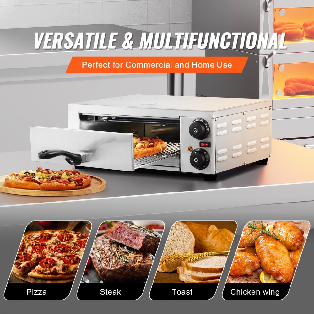 FY-P0-1 - 12" VEVOR Stainless Steel Pizza Oven with Dual Heating Tubes