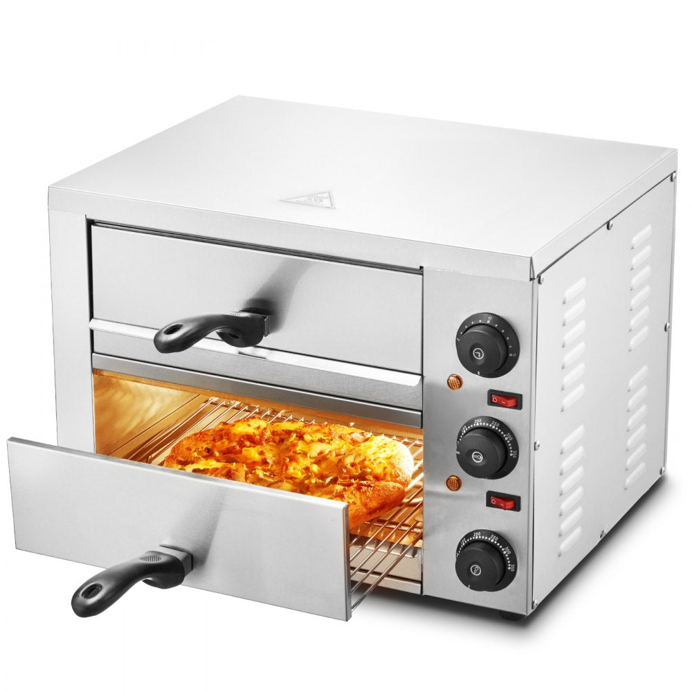 FY-P0-2 - VEVOR 12" Electric Pizza Oven with Stainless Steel Design