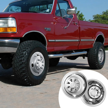 71604F/R - 16-Inch Stainless Steel Wheel Covers for Ford F350 Upgrade