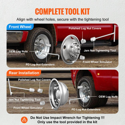 71903F/R - Stainless Steel Wheel Simulators for Ford F450/F550 Trucks