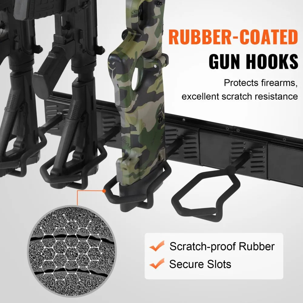 RF-QJ003 - Heavy-Duty Metal Gun Rack for 4-6 Firearms with Soft Padding