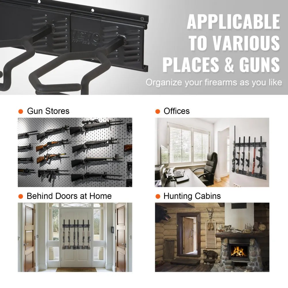RF-QJ003 - Heavy-Duty Metal Gun Rack for 4-6 Firearms with Soft Padding