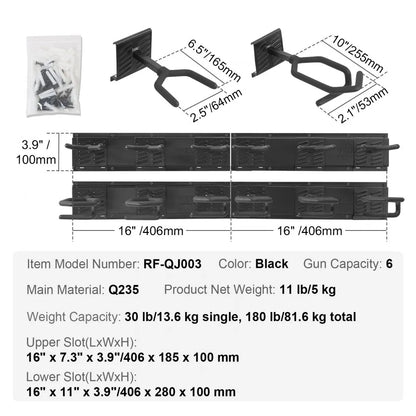 RF-QJ003 - Heavy-Duty Metal Gun Rack for 4-6 Firearms with Soft Padding