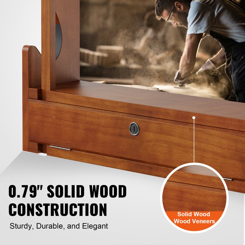 WZ001 - Solid Wood Gun Rack for 4 Rifles, 33.1" x 24" x 5.5"