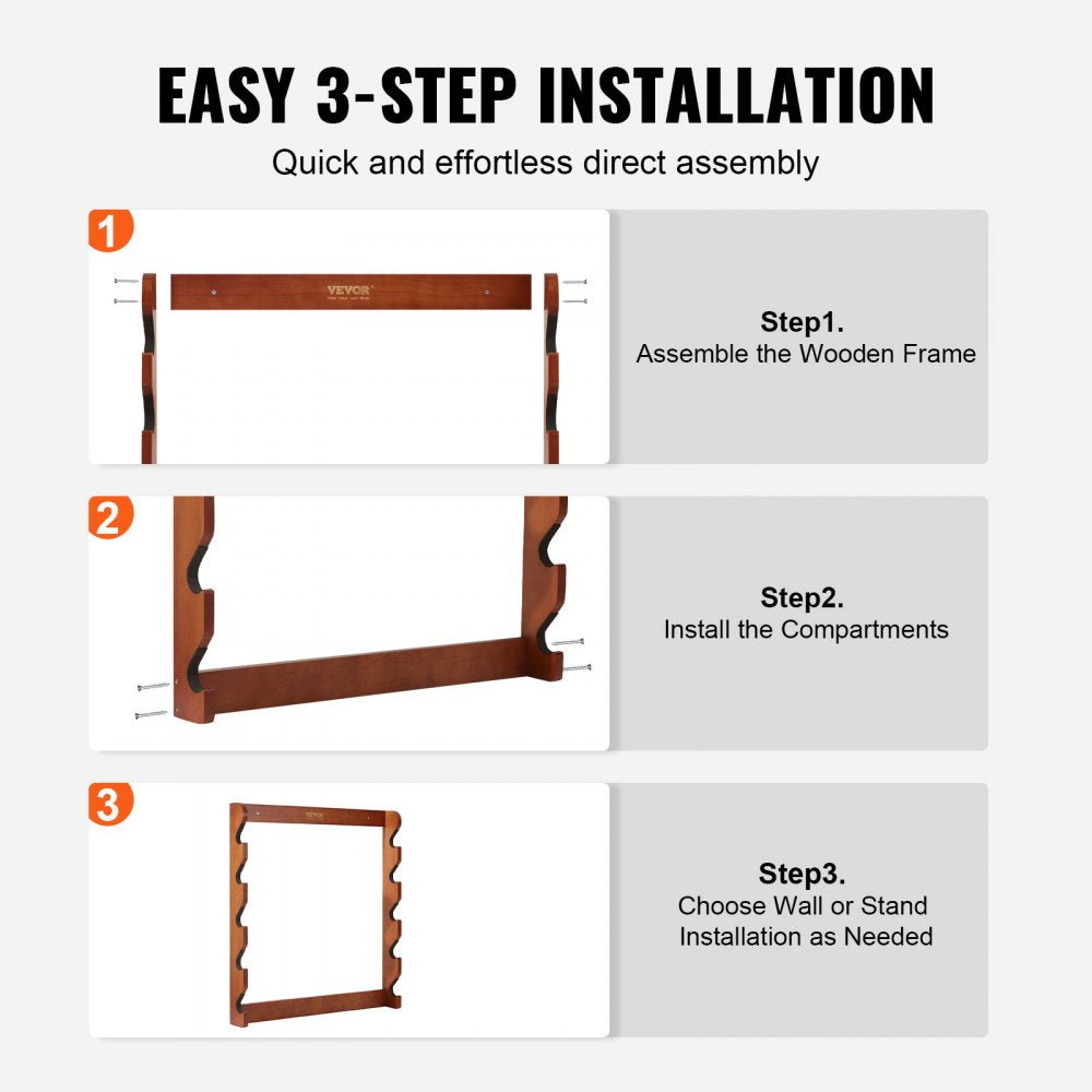 WZ002 - Elegant Pine Gun Rack with 5 Slots, 33.1" x 30.1"