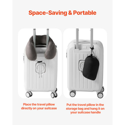 GM-2032 - Ergonomic Memory Foam Travel Pillow with Adjustable Support & Accessories