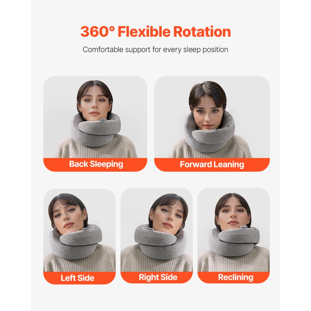 SN-FC779 - Double-Layer Memory Foam Travel Pillow Set with Eye Mask & Earplugs