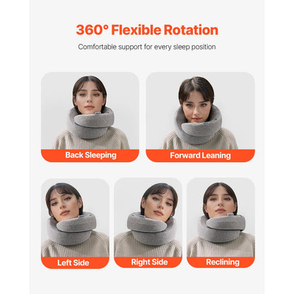 SN-FC779 - Double-Layer Memory Foam Travel Pillow Set with Eye Mask & Earplugs