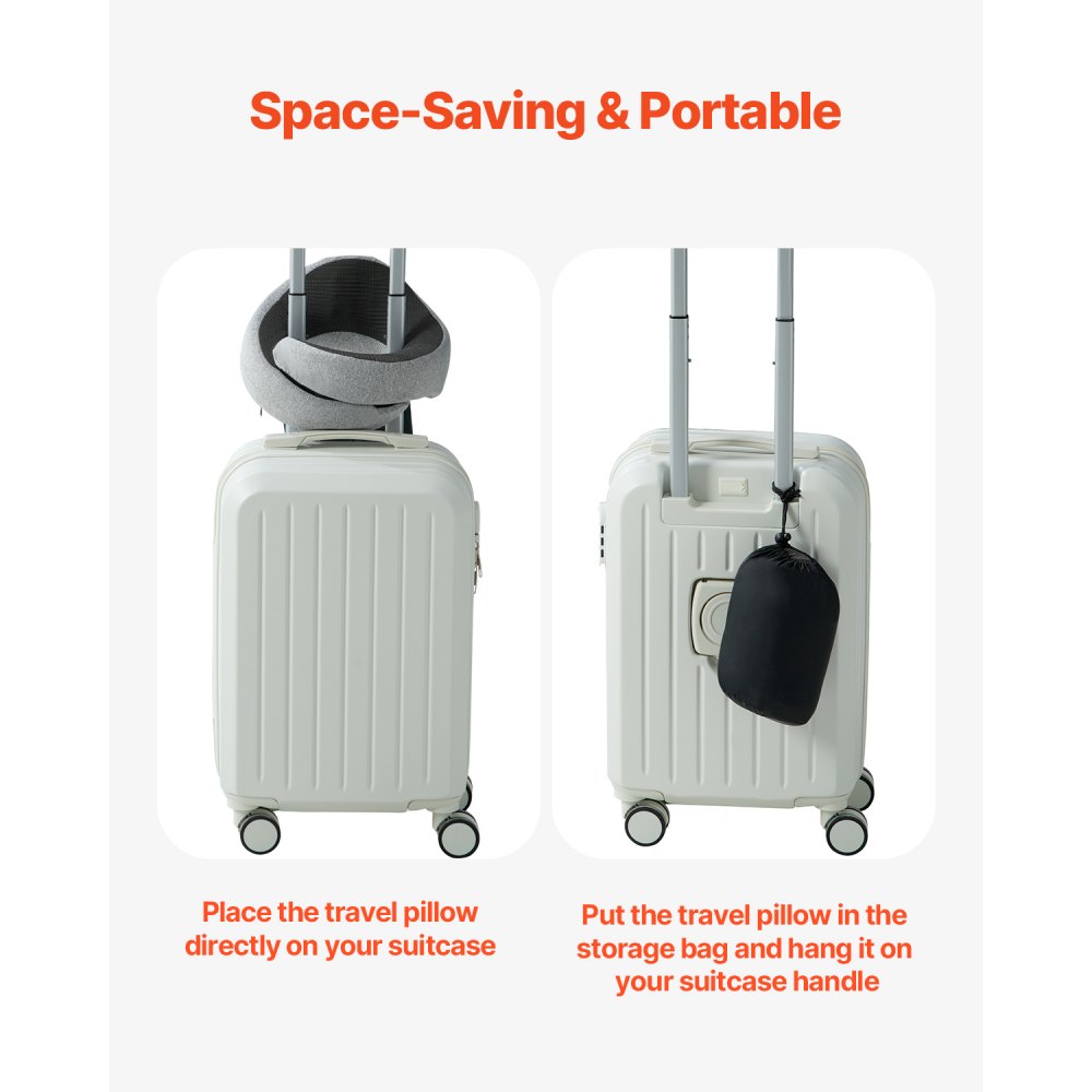 SN-FC779 - Double-Layer Memory Foam Travel Pillow Set with Eye Mask & Earplugs