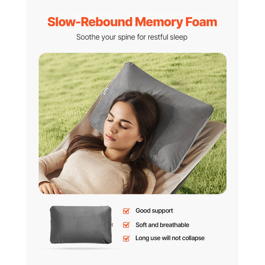 GM-1025B - Memory Foam Travel Pillow with Washable Cover & Storage Bag