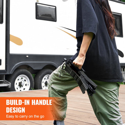 71C06F - Heavy-Duty RV Tire Chock, Fits 3.5" to 12", Portable Storage Bag