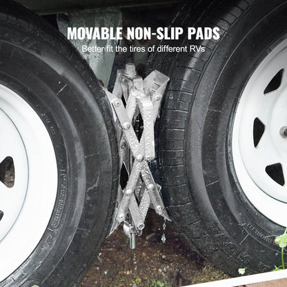 71C06G - Durable Wheel Chock Stabilizer for RVs, Trailers & Trucks