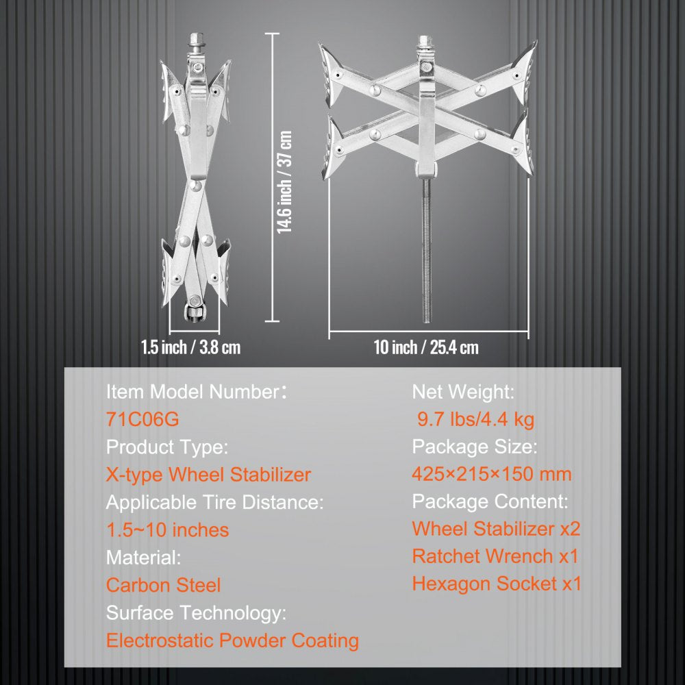 71C06G - Durable Wheel Chock Stabilizer for RVs, Trailers & Trucks