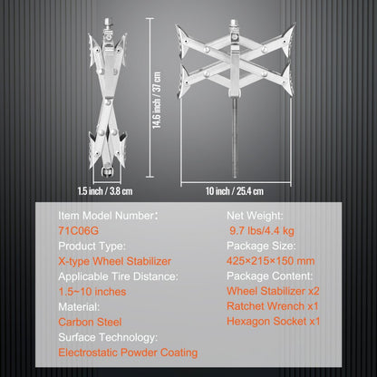 71C06G - Durable Wheel Chock Stabilizer for RVs, Trailers & Trucks