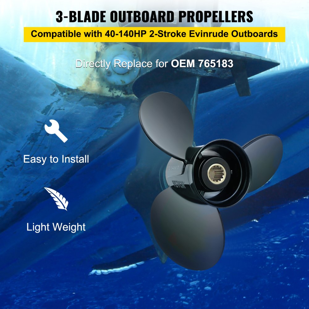 OEM 765183 - 13.25" Evinrude Propeller | Lightweight Aluminum Alloy