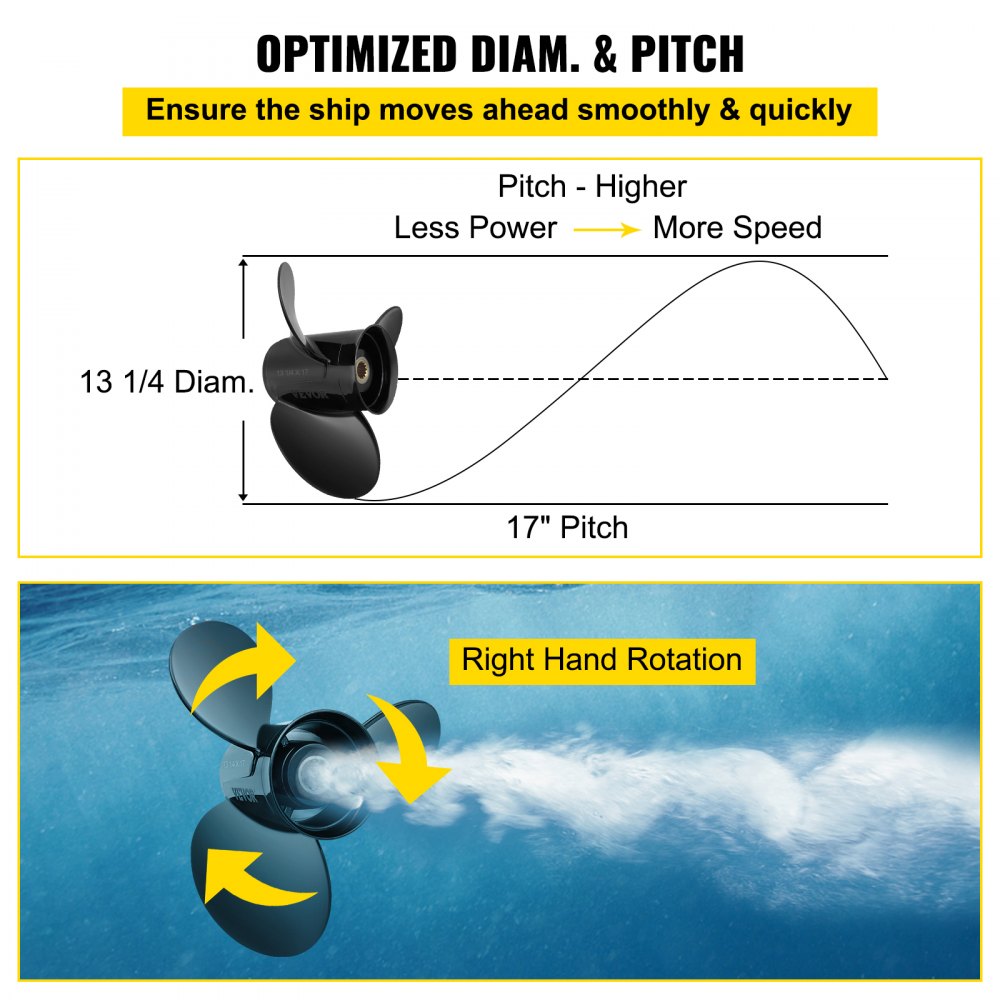 OEM 765183 - 13.25" Evinrude Propeller | Lightweight Aluminum Alloy