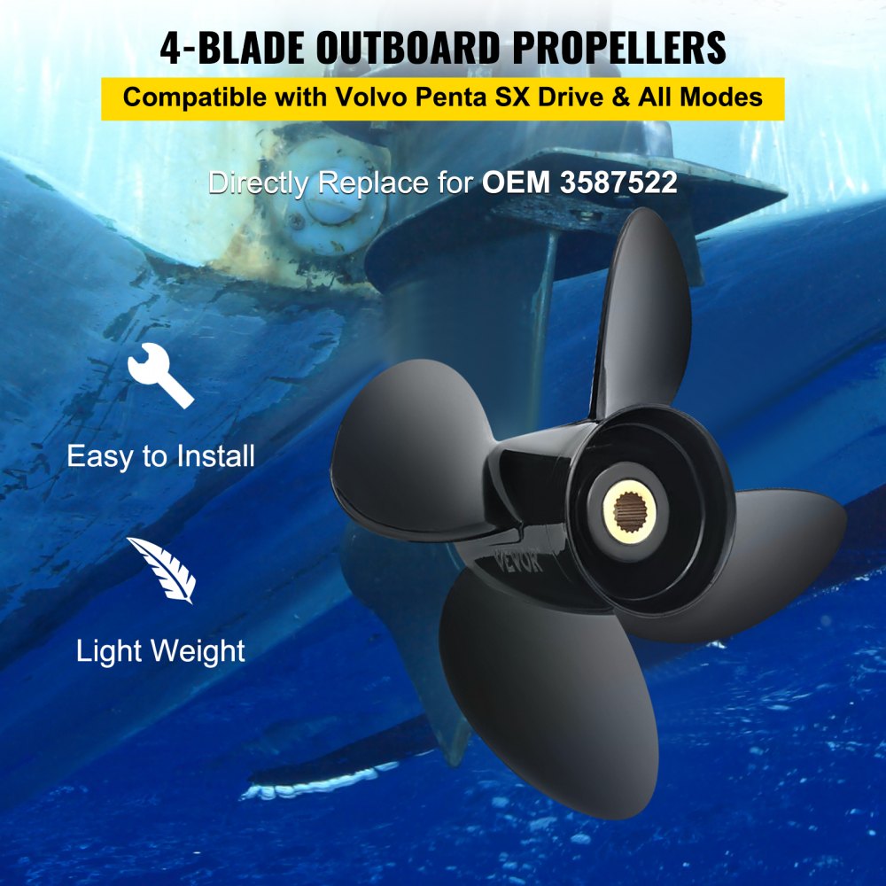 OEM 3587522 - 14.25" Aluminum Outboard Propeller for Volvo Penta SX Drive