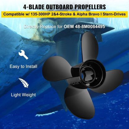 OEM 48-8M0084495 - 14" Aluminum Propeller for 135-300HP Outboards