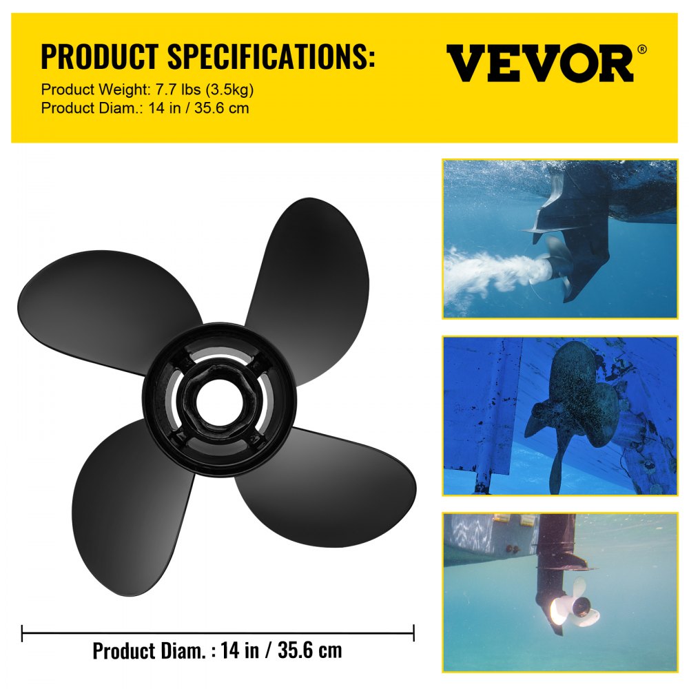 OEM 48-8M0084495 - 14" Aluminum Propeller for 135-300HP Outboards