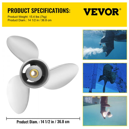 OEM 3860709 - 14.5" Stainless Steel Outboard Propeller for Volvo Penta