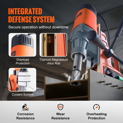 010801808762 - 1550W Magnetic Drill with 500 RPM & Secure Grip