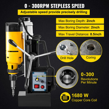 VV-MD-1680 - 1680W Portable Magnetic Drill for 2" Depth Boring