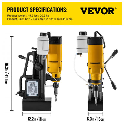 VV-MD-1680 - 1680W Portable Magnetic Drill for 2" Depth Boring